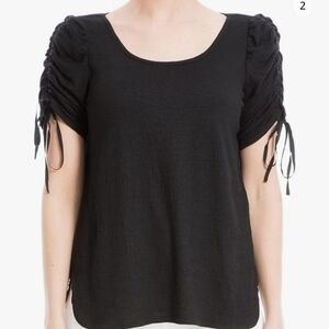Women's Cinkle Jersey Rouched Tie Sleeve Top NWOT Size M